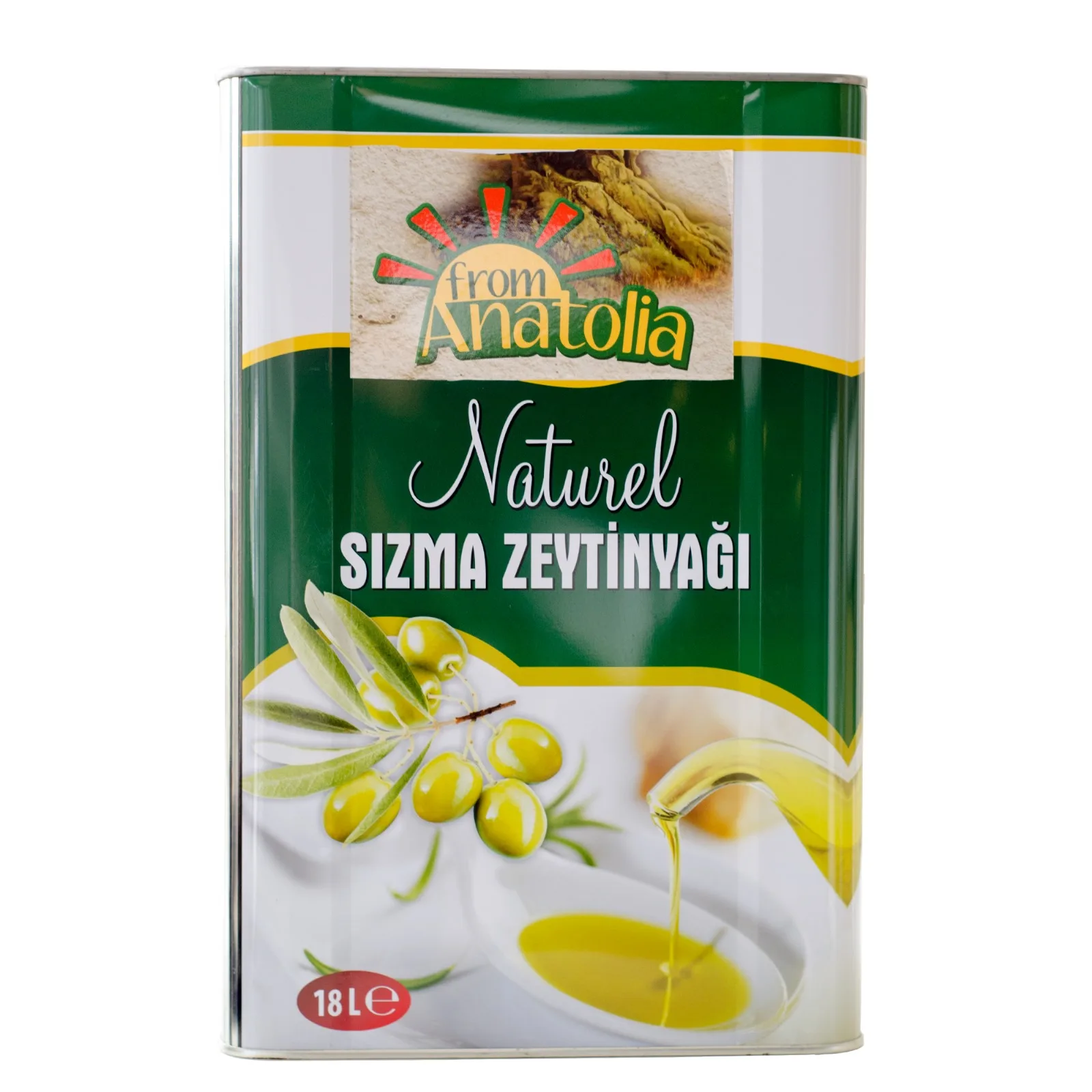 High Quality From Anatolia 18 Liter Tin Packaging for Olive Oil Made in Turkey Private Label