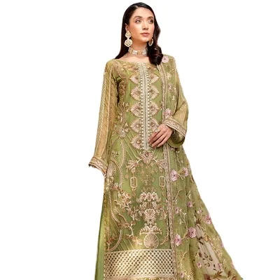Shalwar kameez suits for women in very high quality chiffon stuff with very fine embroidered breathable dress