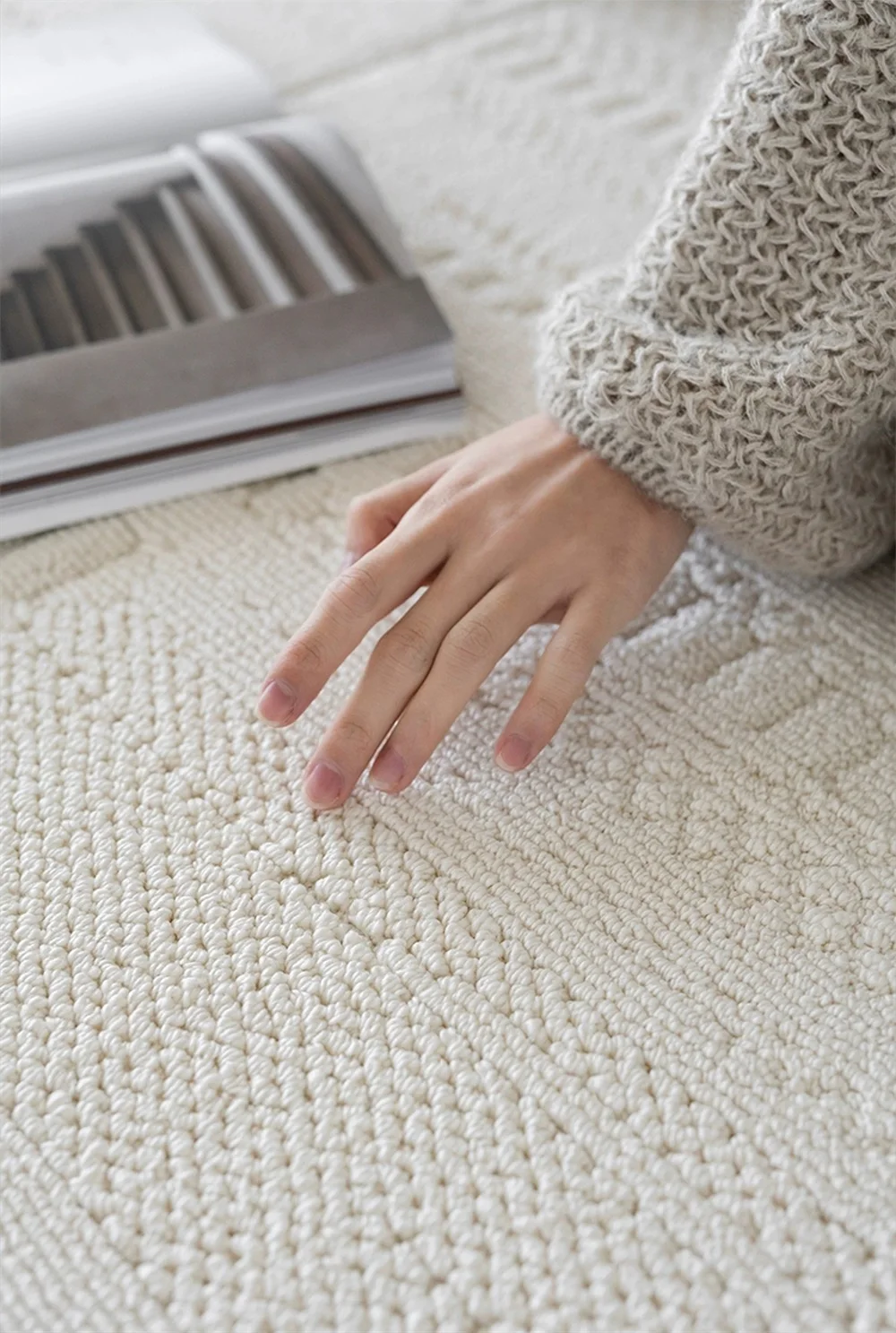 Solid Color Jacquard Carpet Roll Water Proof And Anti Stain Living Room Rugs Hot Sale