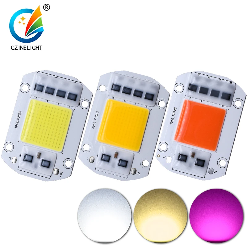 Real Power led 220V IP65 Smart IC 660nm led cob Chip 20W 30W 50W Full Spectrum ac 220v Led COB Chip