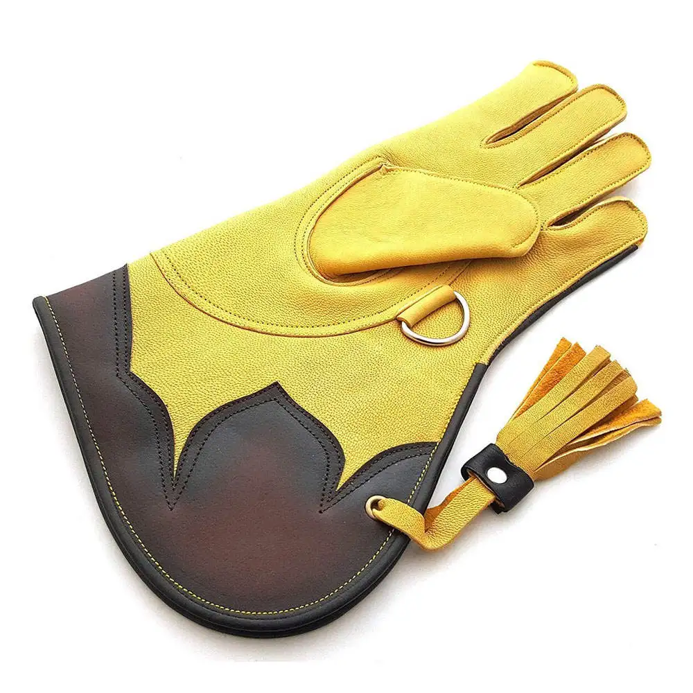 Professional Custom Wild Falconry Gloves for Hand Protection Leather Made Best Eagle Hawk Hunting Gloves