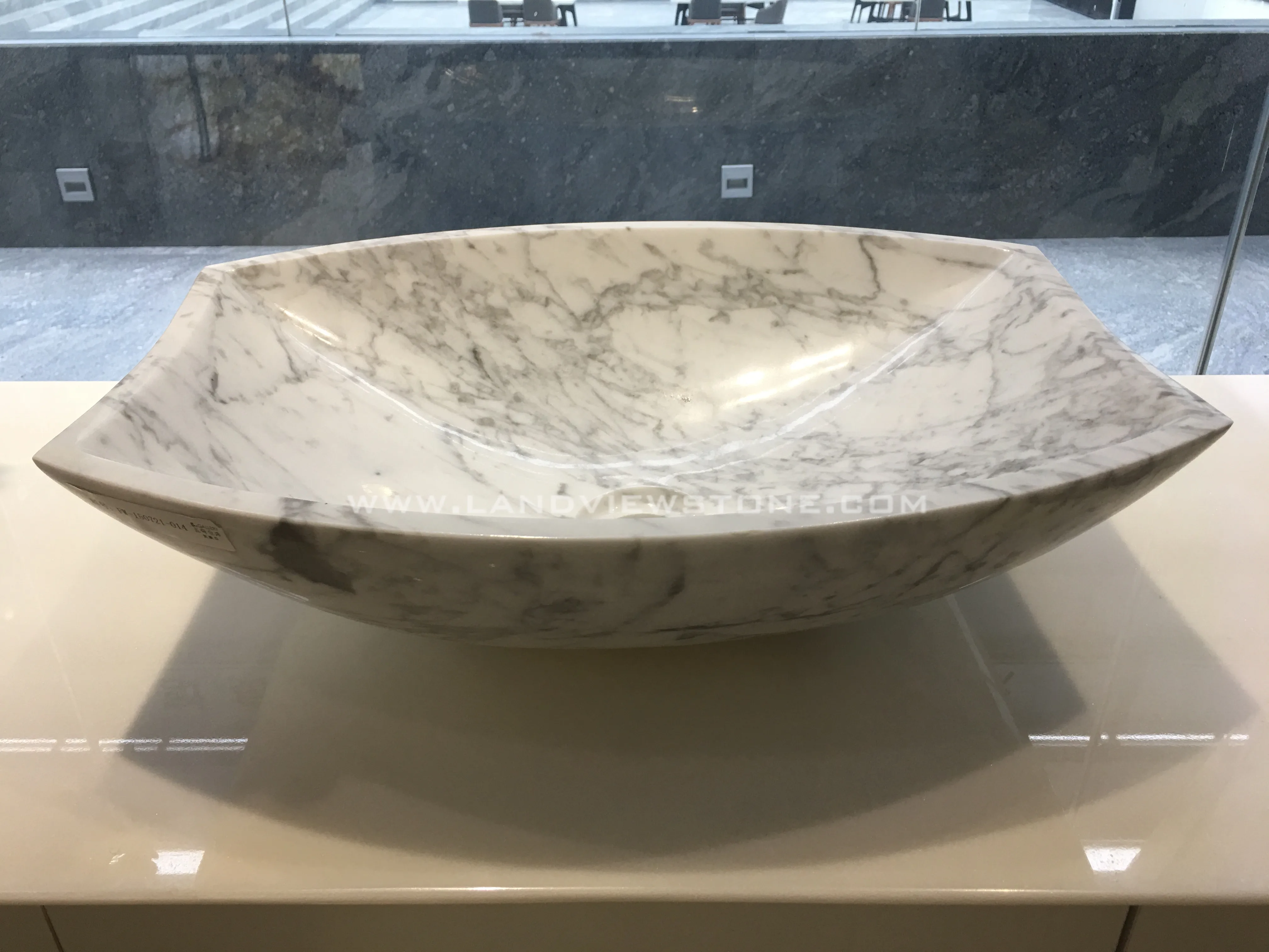 Оптовая продажа раковина из натурального камня Cararra белого мрамора