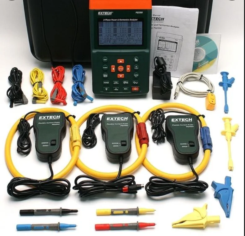 WIDE INTERNATIONAL FAST Extech PQ3350-3 3000A Three Phase Power Quality & Harmonics Analyzer PQ3350