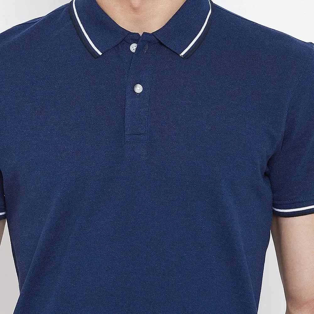 2024 New Latest Design Toweling Polo Shirt 100% organic cotton terry cloth ecofriendly Contrast Striped polo shirt for men