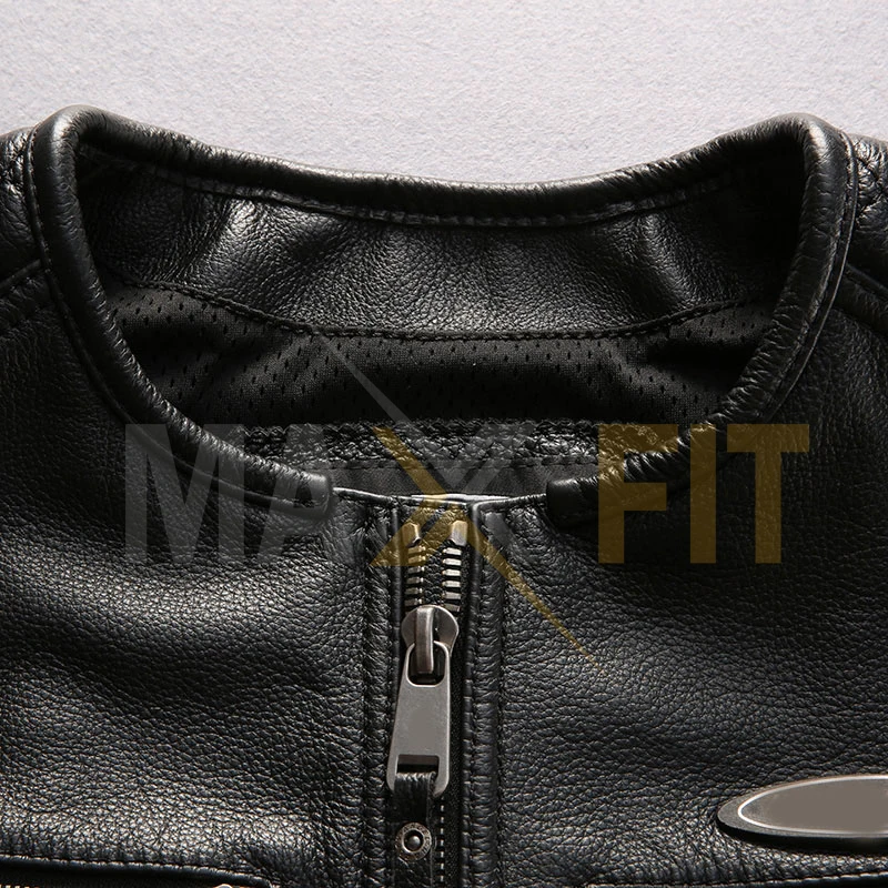 High Quality Motorcycle Men Leather Jacket Fashion Type Genuine Leather Vest Classic Style MAXFIT ENTERPRISES