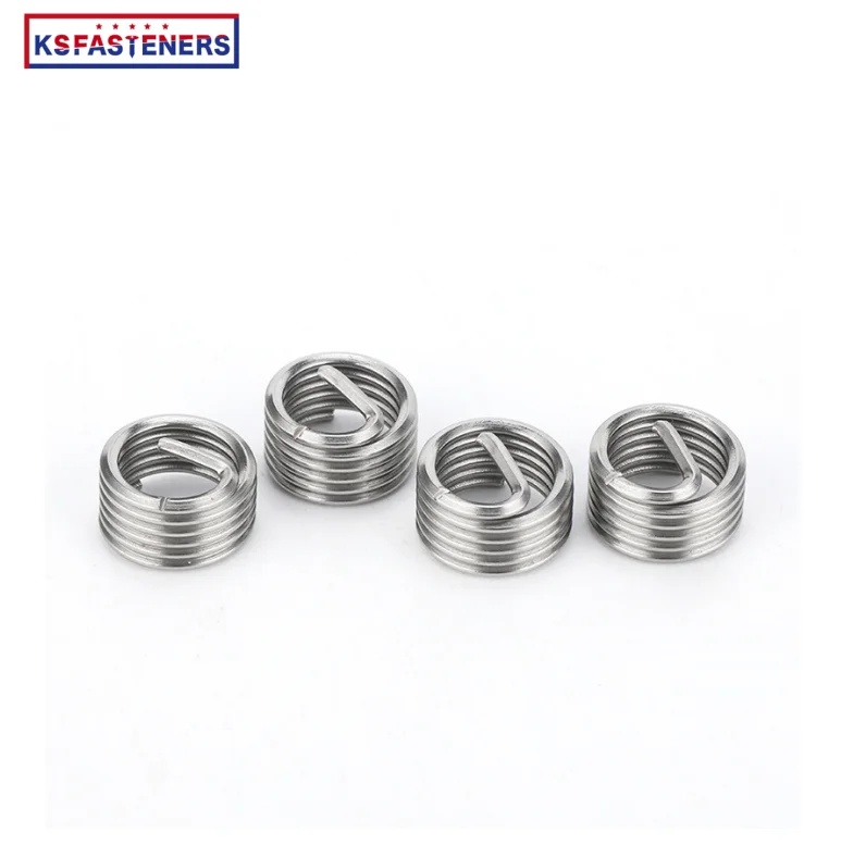 GB 304/316 Stainless Steel M5*0.8 General Type Wire Thread Inserts Plain Brass Thread Inserts For Plastic Thread Insert Wood