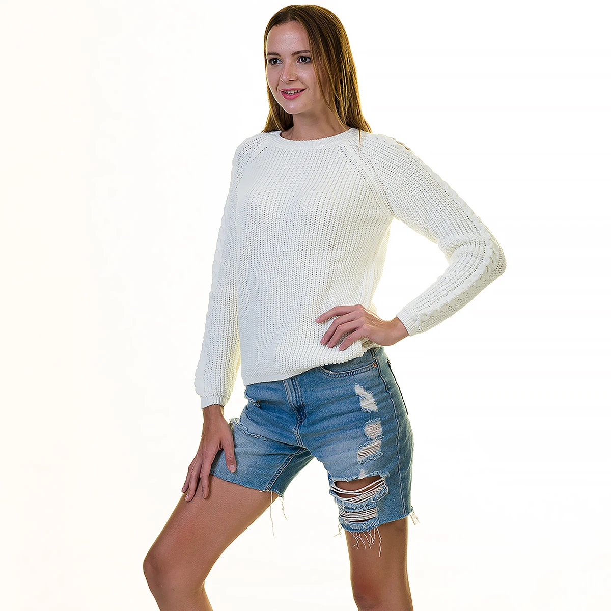 White Winter Casual Long Sleeve Womens Sweater Dress Pullover Clothing agile supply chains Plain Premium FEDEX Computer Knitted