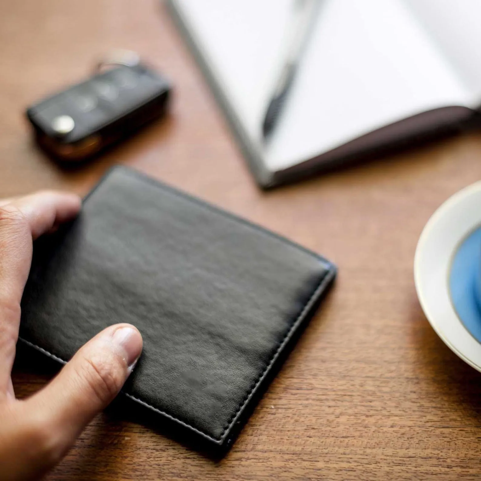 Роскошные веганских материалов бумажник в черном цвете, персонализированные Экологически чистая кожа, подкладка, для дня рождения, Рождества, LW-0027