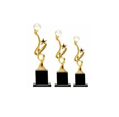 Good design best Sport Award Trophy Cups Golden finished Metal Star Trophy cricket trophy award in wholesale