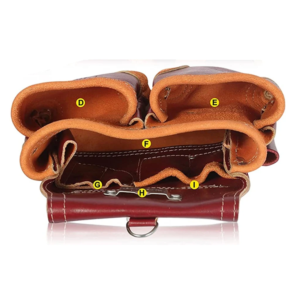 Top Quality Handmade leather tool Bag Storage Carpenter Construction Work 100% Genuine Leather Tool Pouch Tool Belt Set