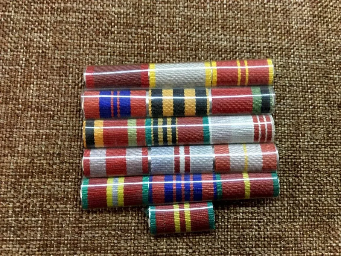 Soviet Vintage 1970s World War II Ribbon Matches the Medals of Orders Awarded to Veterans Made in USSR Ribbon Bar