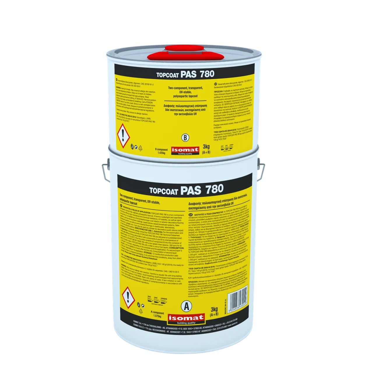 Transparent, UV-stable, solvent-free, 2-component, polyaspartic protective coating | TOPCOAT-PAS 780