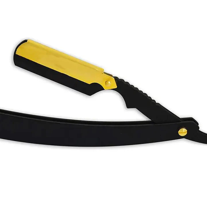 Metal handle replaceable straight razor blades cut throat razor custom barber straight hair cutting razor for men