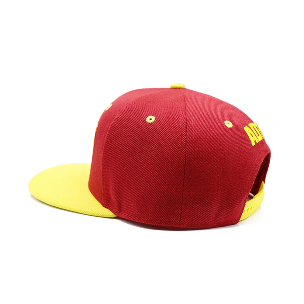 Custom High Quality  Embroidery Logo Cotton Polyester Flat Brim Snapback Hat Cap