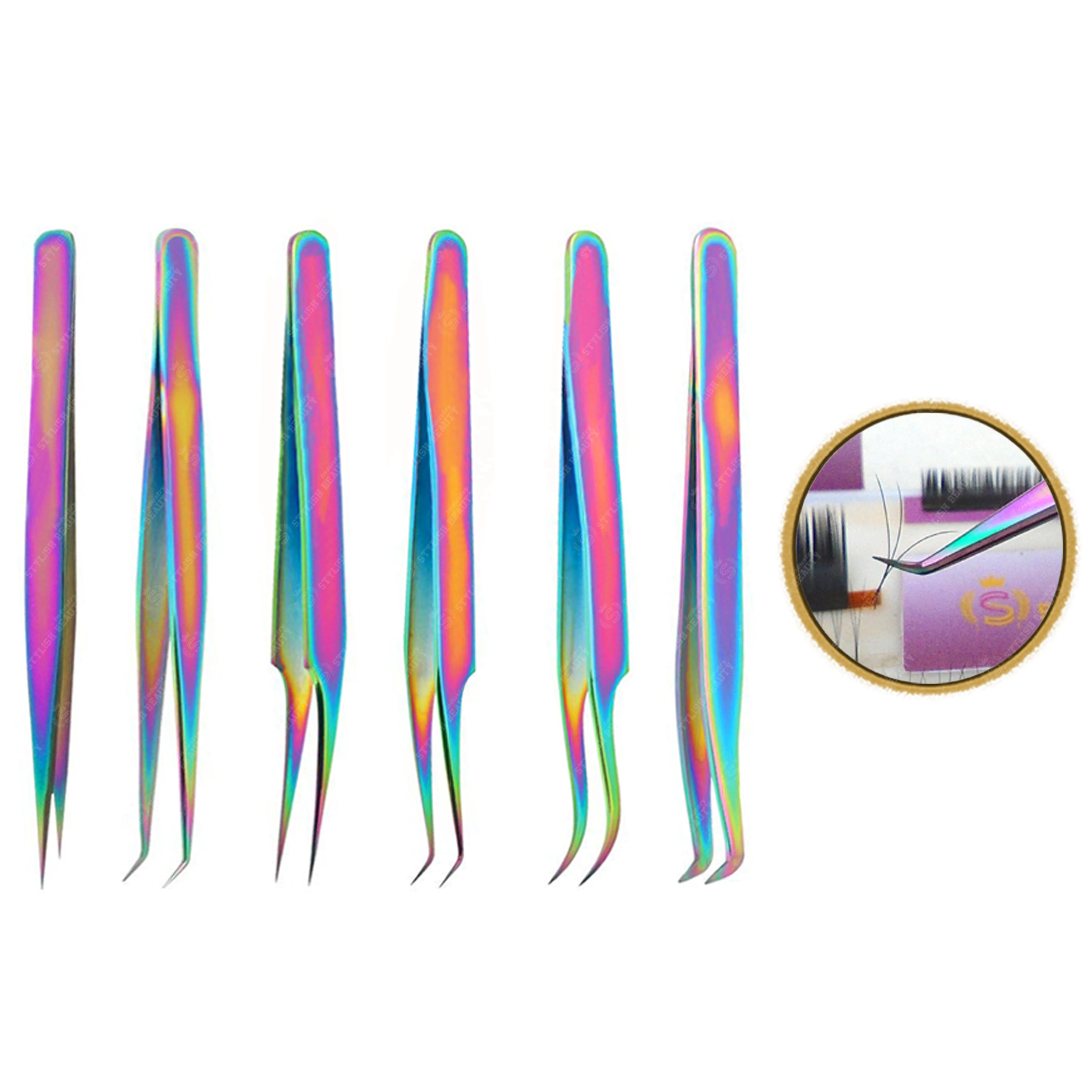 Isolation Eyelash Extension Tweezers Best Selling Stainless Steel Multi-functional Durable Lash Tweezers With Customized Logo