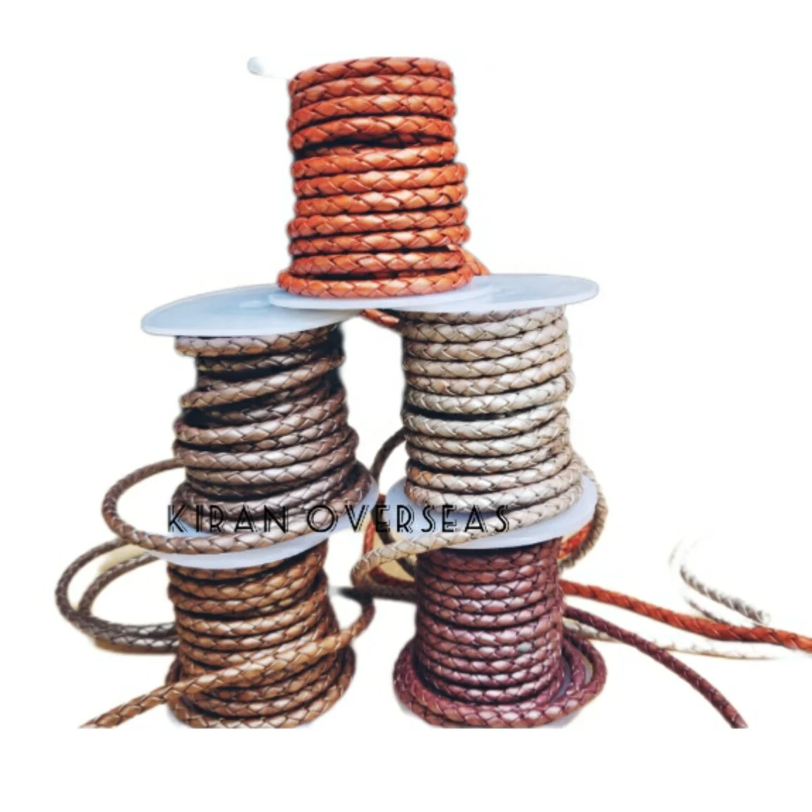 Bolo Braided Leather Cord in metallic colour