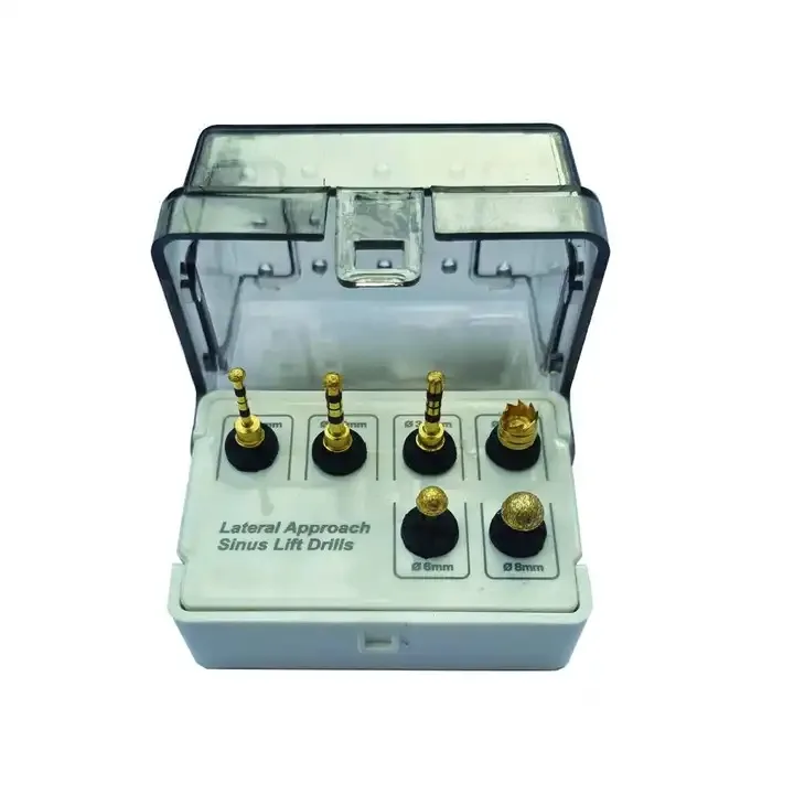 6 Pieces Implant Dental Lateral Approach Sinus Lift Kit Gold Diamond Coated Implant Surgery Instruments Sinus Kit