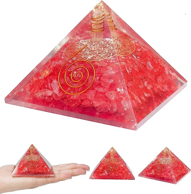 Высококачественная Пирамида оргонного глаза тигра с селенитовой органитовой пирамидой и малахитовым камнем целебные кристаллы камень из чакры