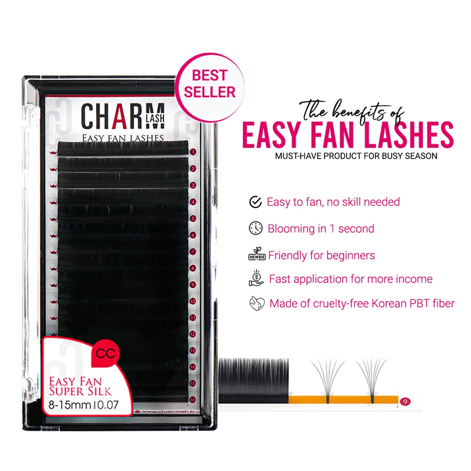 Korean PBT black matte private case eyelash extensions mega volume mink lashes supplies easy fan eyelash extensions 20 rows