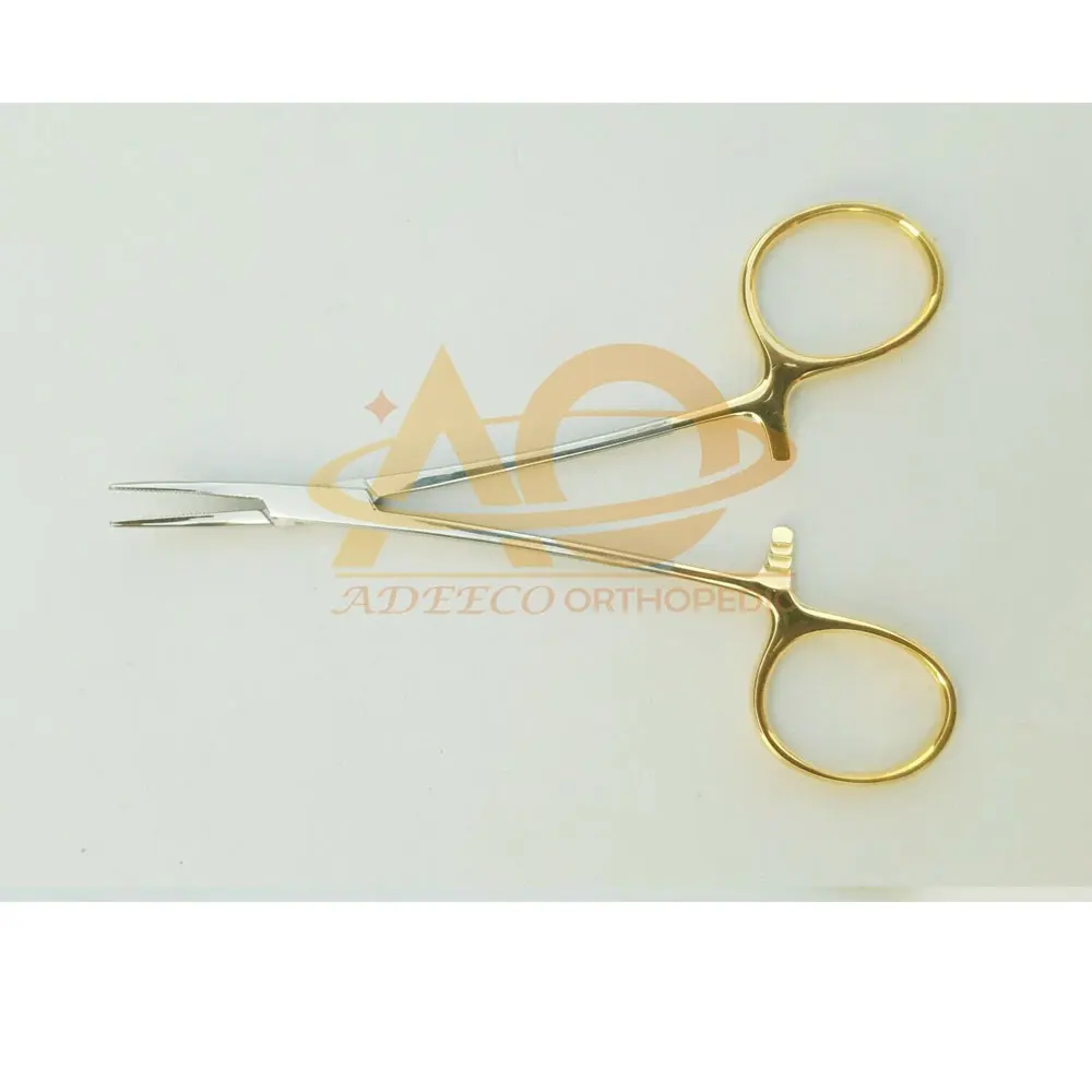 10PCS Mosquito Forceps Curved Half Golden Handle Halsted Clamp Hemostat Surgical