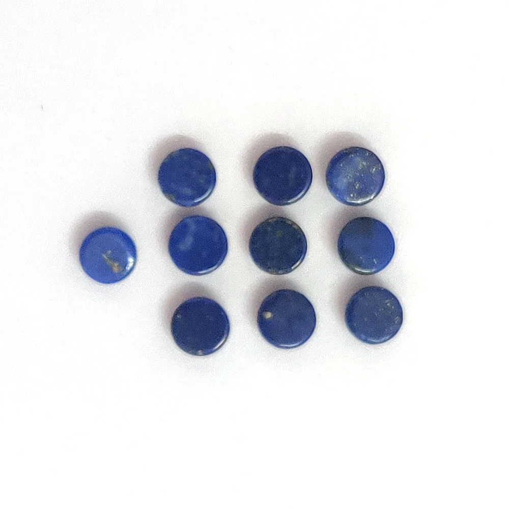 Natural Lapis Lazuli 4mm round cabochon, Navy blue color lapis with golden pyrites 0.35 cts, loose gemstones cab for jewelry