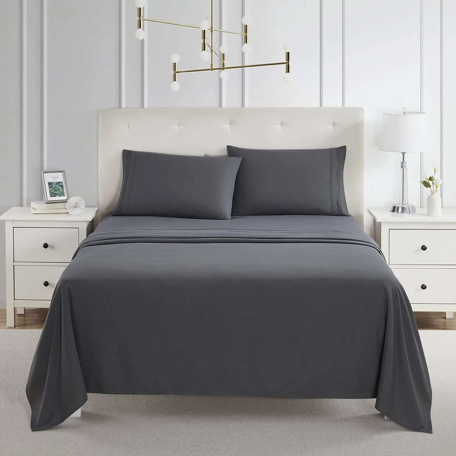 VITOTEX King Sheets- 4 PCS Set Deep Pocket King Size Sheets Superior Softness  Hotel Luxury Sheets Pillowcases Set