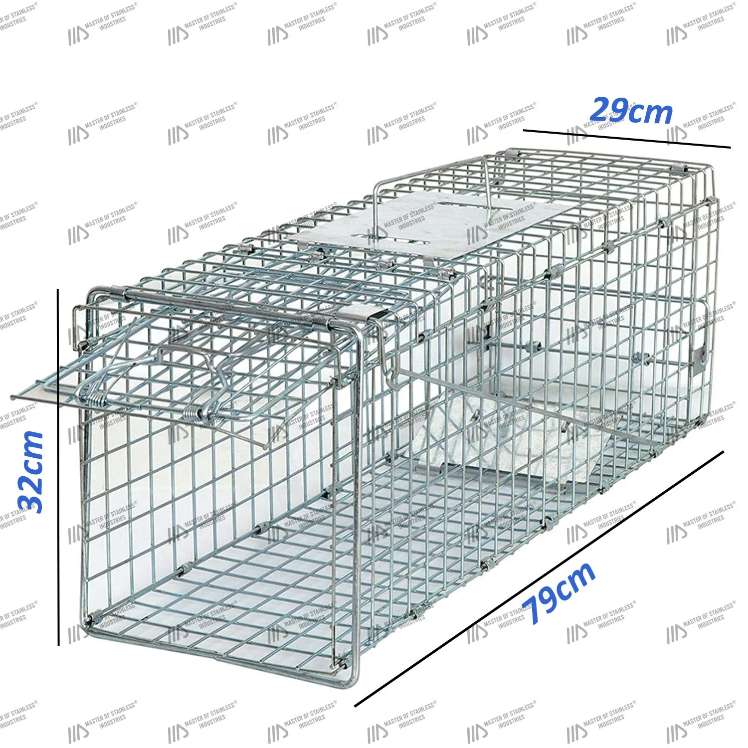 Складная Высококачественная клетка для ловушки кошек 79x29x32 оцинкованная стальная Автоматическая ловушка ловли животных оборудование контроля
