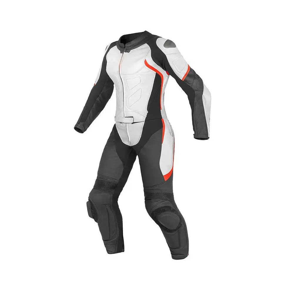Sports Motorcycle Leather Custom Made Suit in cowhide Leather free knee slider