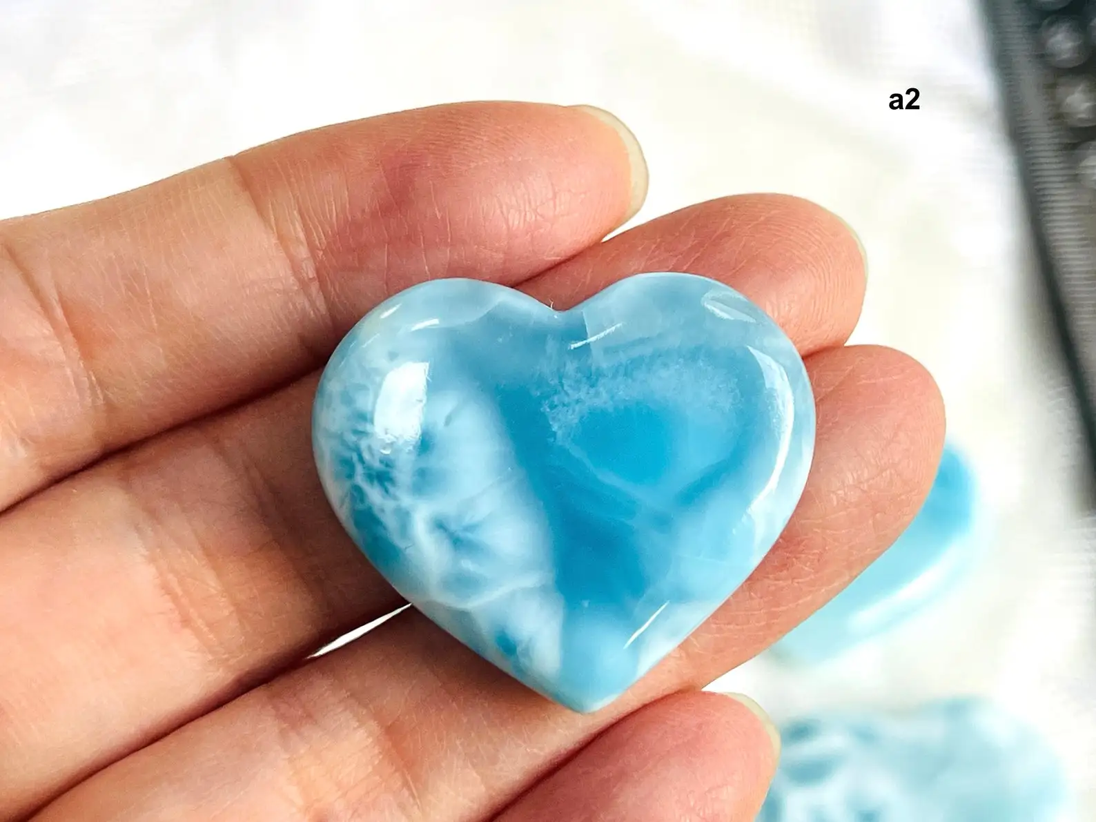 Exclusive Heart Shape  High Grade Top Quality Larimar Gemstone Heart Shape Larimar Stone Natural Loose Stone For Jewelry