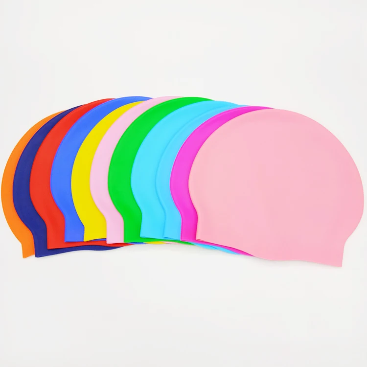 high quality swimming cap colored silkscreen printed silicon swim cap professional custom logo adult