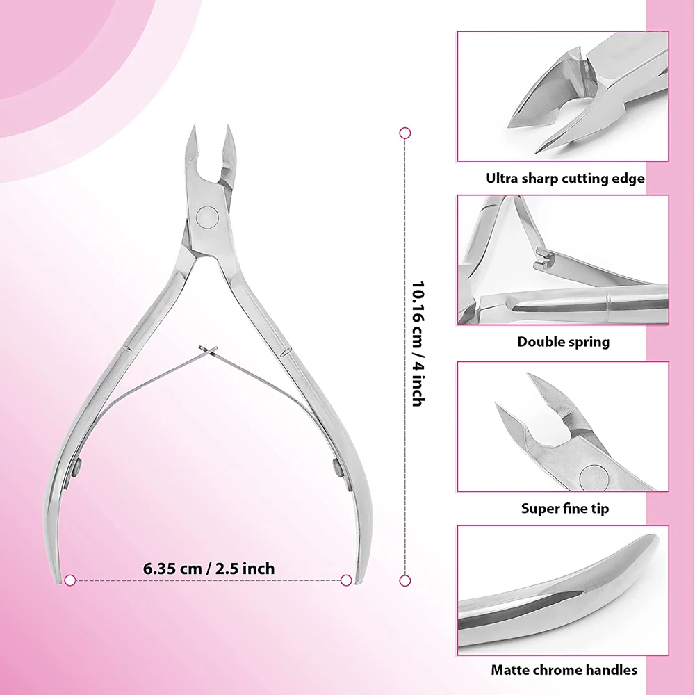 Wholesale Cuticle Nail Nipper Mirror Finish Sharp Blade Nail Clipper Nail Nipper 3mm Tip For Thick And Ingrown Toenails Nipper