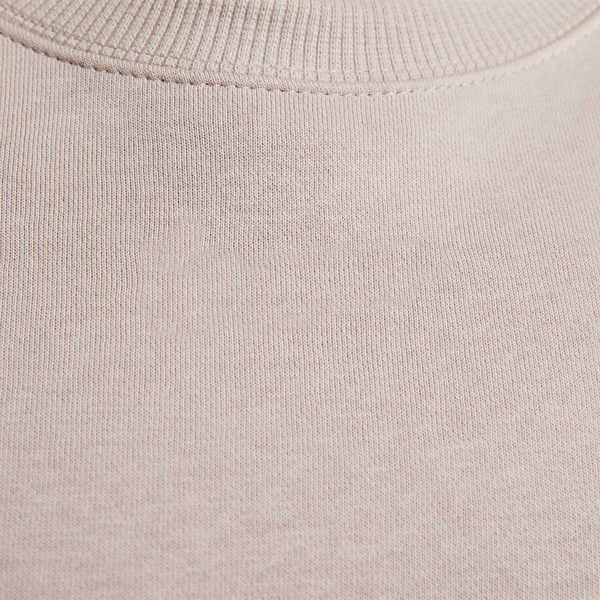 Loose Fit Ribbed Crewneck 80% Cotton 20% Recycled Polyester Fleece Ribbed Cuffs and Hem Oyster Pink Women Sweatshirt