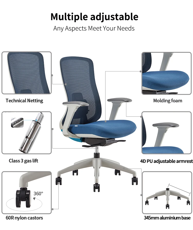 Koho Manufacturer Home Chair Office Swivel Desk Chair Upholstered Modern Fabric Ergonomic Office Chairs And Their Prices