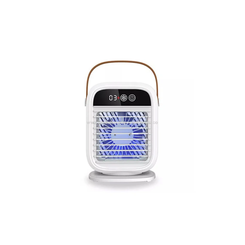 Mini portable air cooler with multiple cooling modes, low power consumption, and lightweight design for easy portability