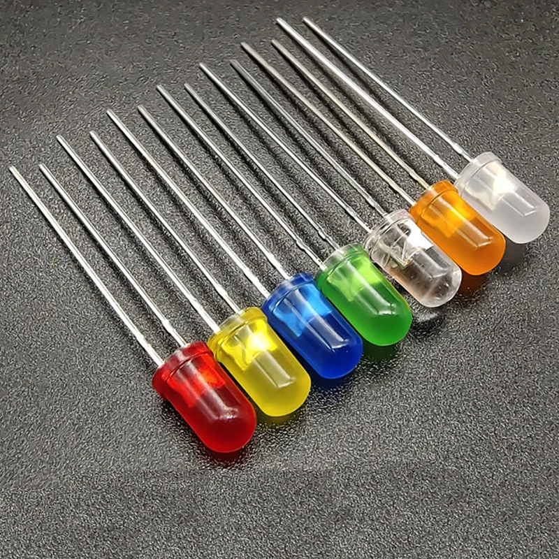 Power Miniature indicator LEDs 5mm Round Long Feet LED Diode Lights White Red Yellow Green Blue super flux led