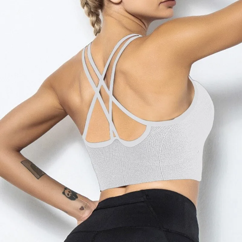 Seamless Crop Bra Top Sports Bra Women Comfort Bra with Removable Pads Perfect for Everyday Wear