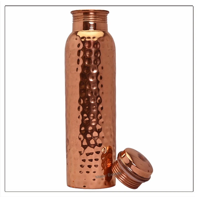Copper Water Bottle Copper Hammered Drinking Water Bottle Ayurvedic Copper Vessel
