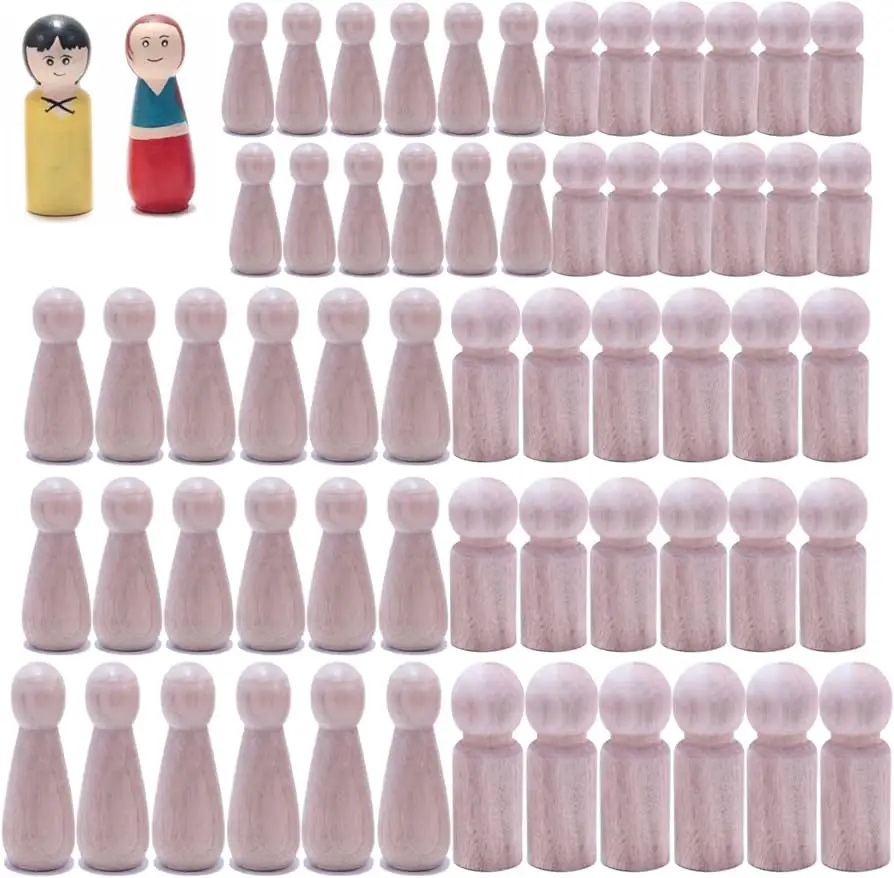 Vietnamese Wooden Doll - Eco-Friendly, Natural Wood, Safe for Kids, Perfect for Decor and Creative Play, Wholesale Price