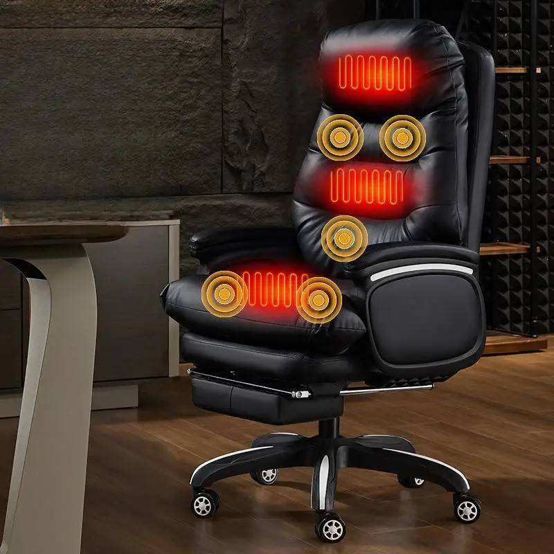 High Quality Boss Chair Multifunctional Massage Executive Chair Leather Seats Office Comfortable Reclining With Footrest