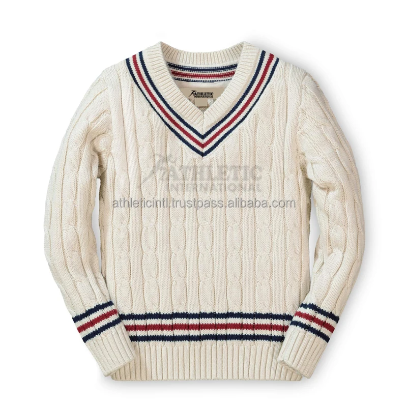 Athletic designs Cricket Sweaters cable Knit Cardigan Pullover Wool Jumpers for men