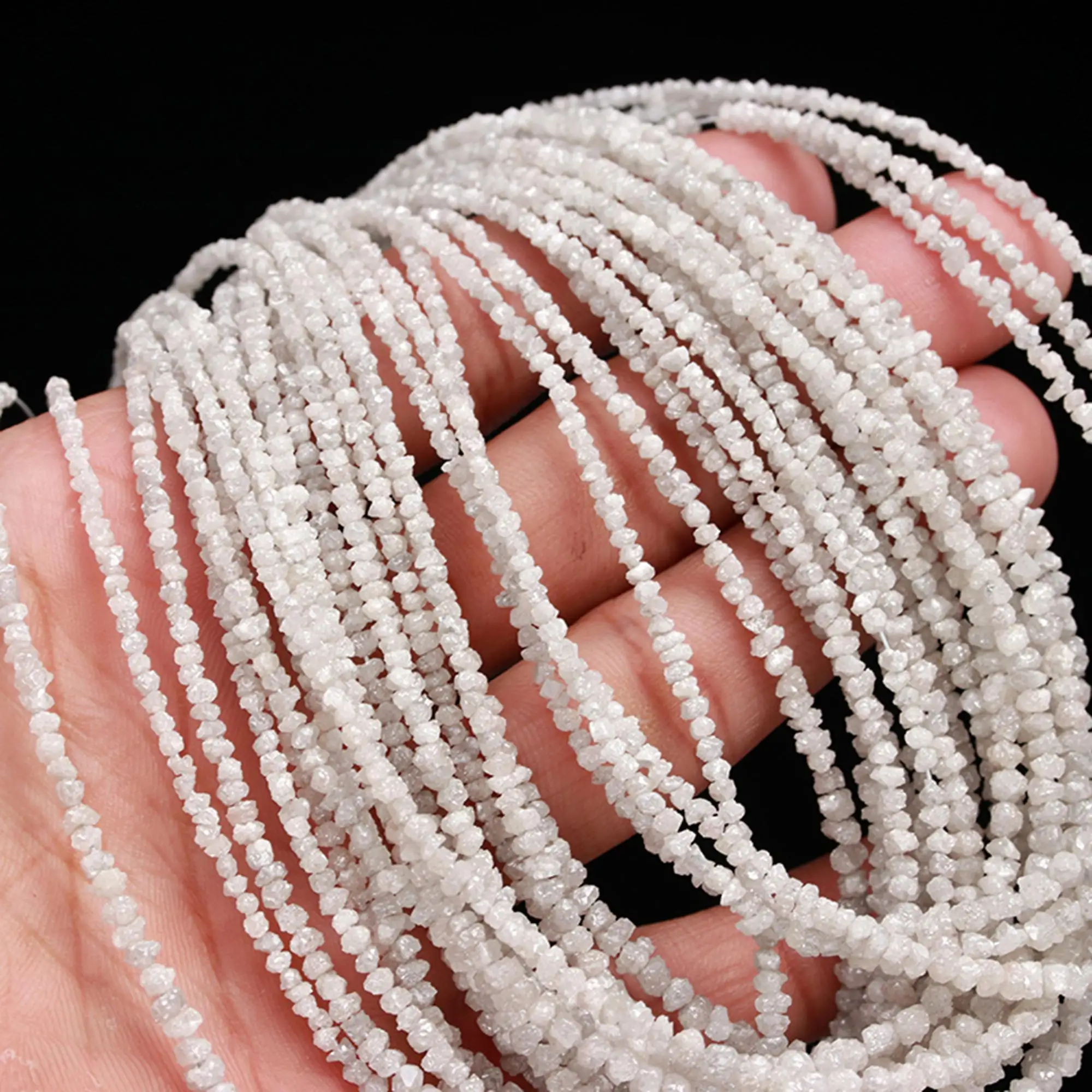 Conflict free Natural White Rough Diamond Beads, 2-3mm Diamond Raw Uncut Chips Beads, AAA High Quality Diamond Nuggets - Jewelry
