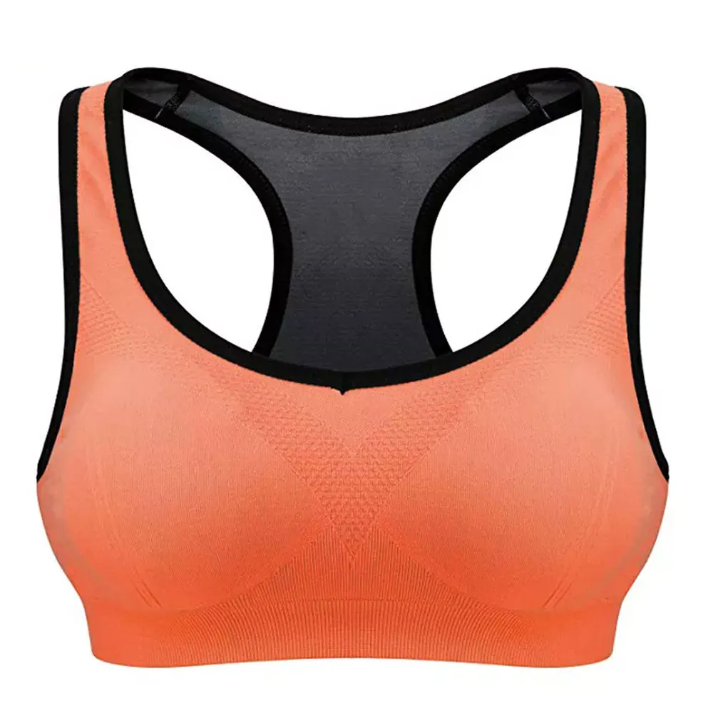 Custom Logo Seamless Bra Open Back Plus Size Fitness High Impact Yoga Wear Women Padded Sports Bra