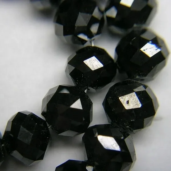 Natural Black Diamond Stone Faceted Rondell Wholesale Gemstone Beads Strand From Supplier at Factory Price Shop Now