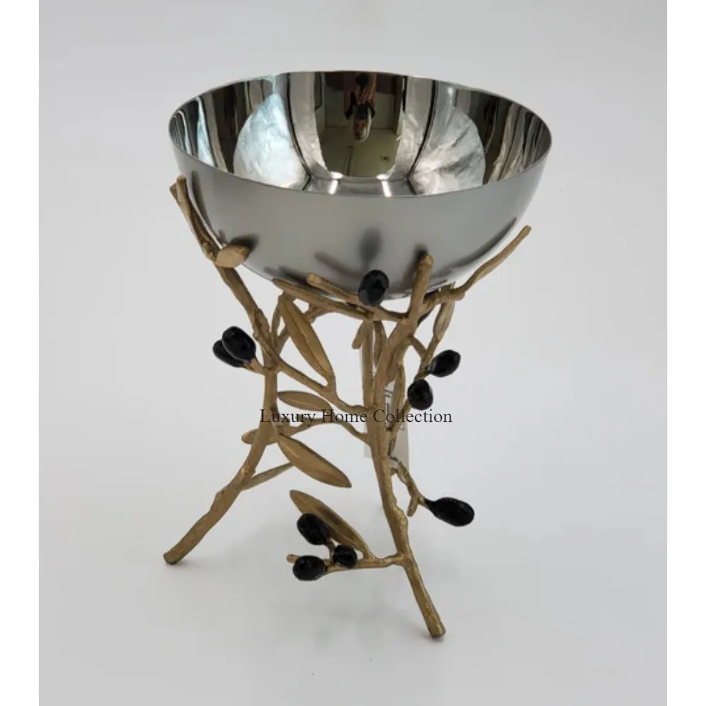 Leaf And Floral Design Metal Decorative Incense Holder And Burner Bakhoor Holder Tabletop Centerpiece Round Shape Bowl Design
