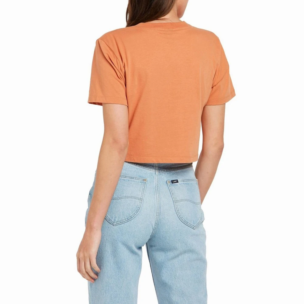 High Quality Customized Summer Crop Crew Neck Custom Printed Short Sleeve Crop T-Shirt 100% Cotton Fabric