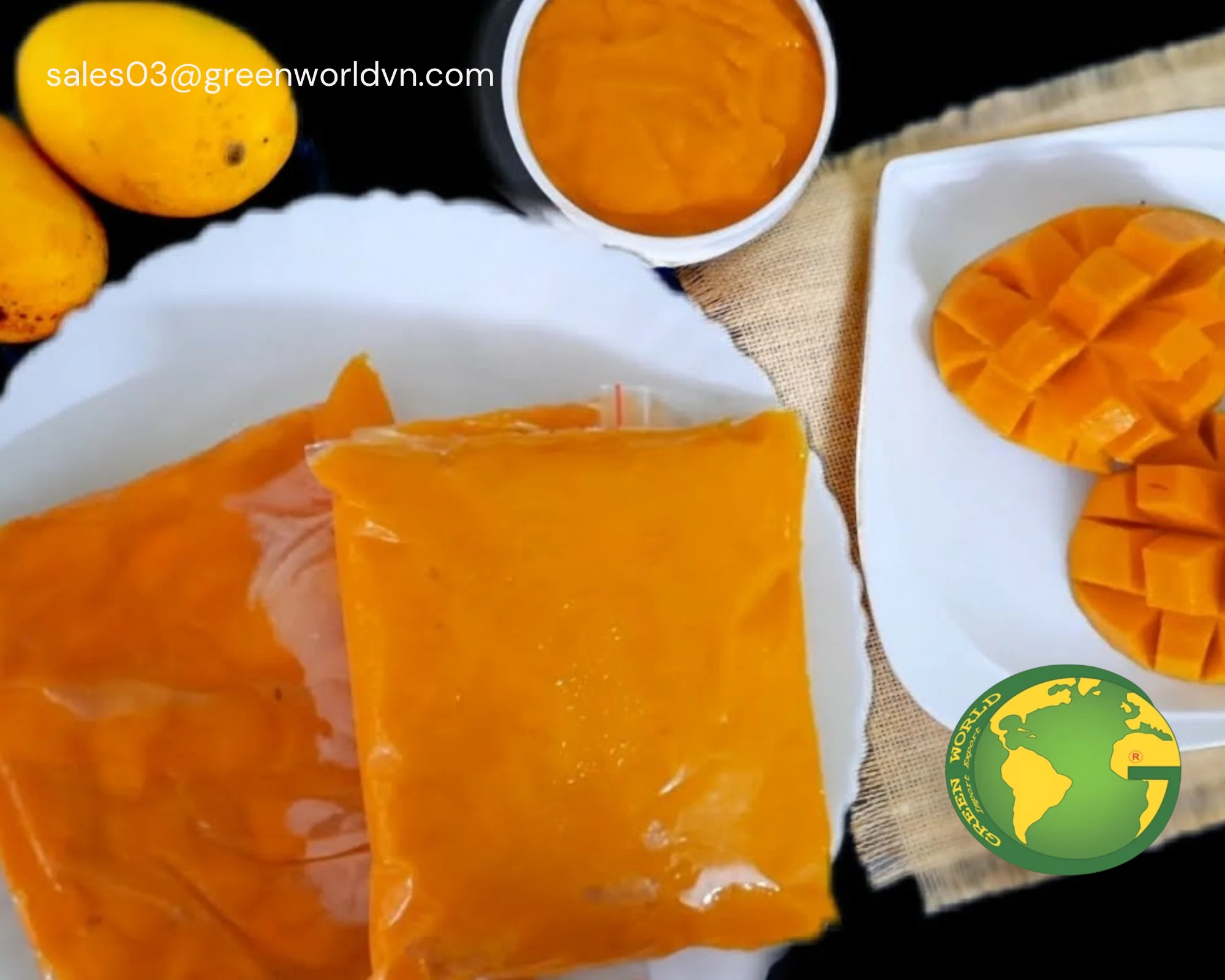 Top Seller Frozen Mango Passion Fruit Puree from Vietnam Wholesaler Premium Quality Sweet Flavor in Bulk Packaging