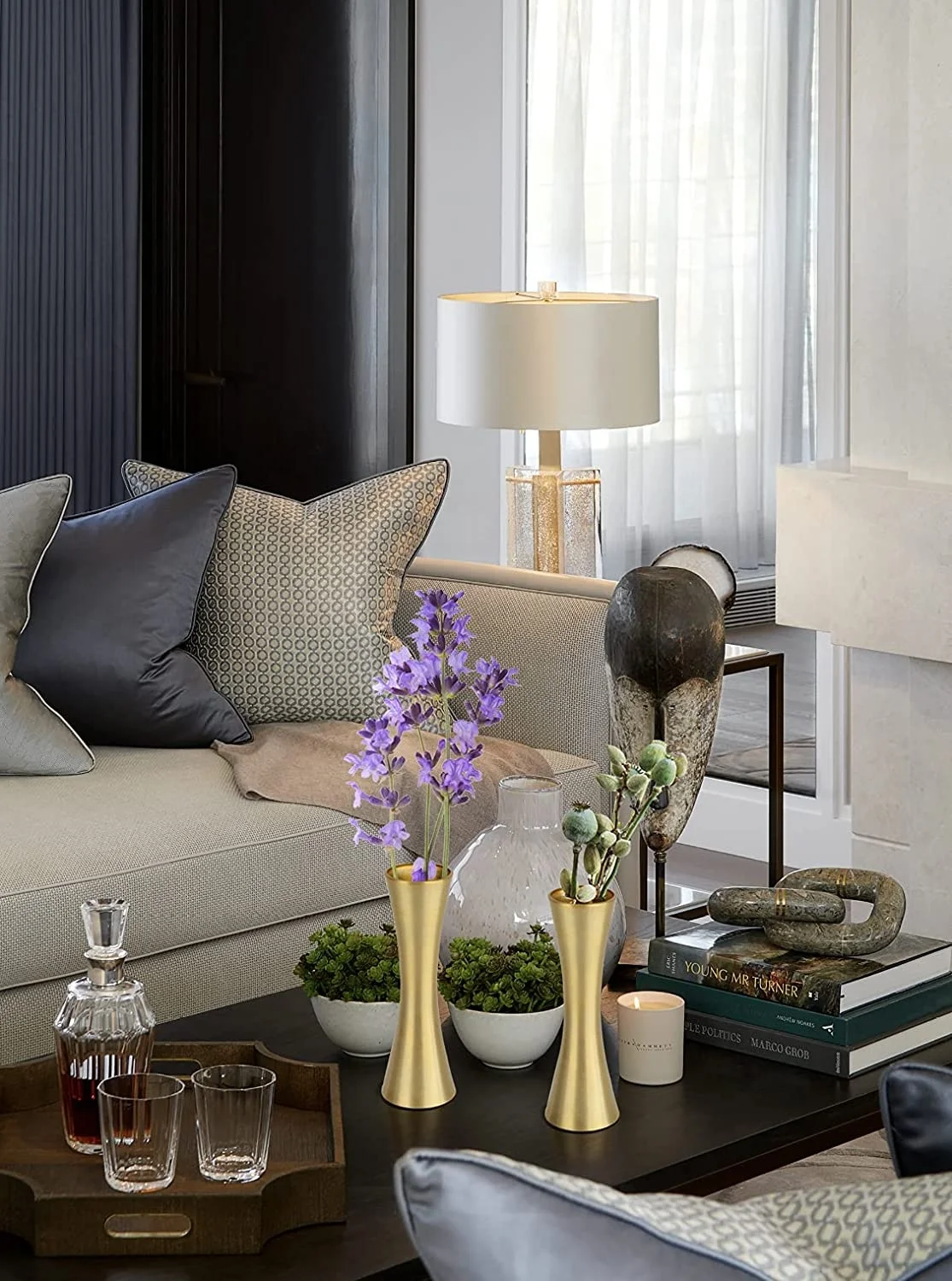 Set Of 2 Elegant Nordic Style Small Table Metal Flower Vase For Dinning Decoration Home Table Accent Corporate Gifting