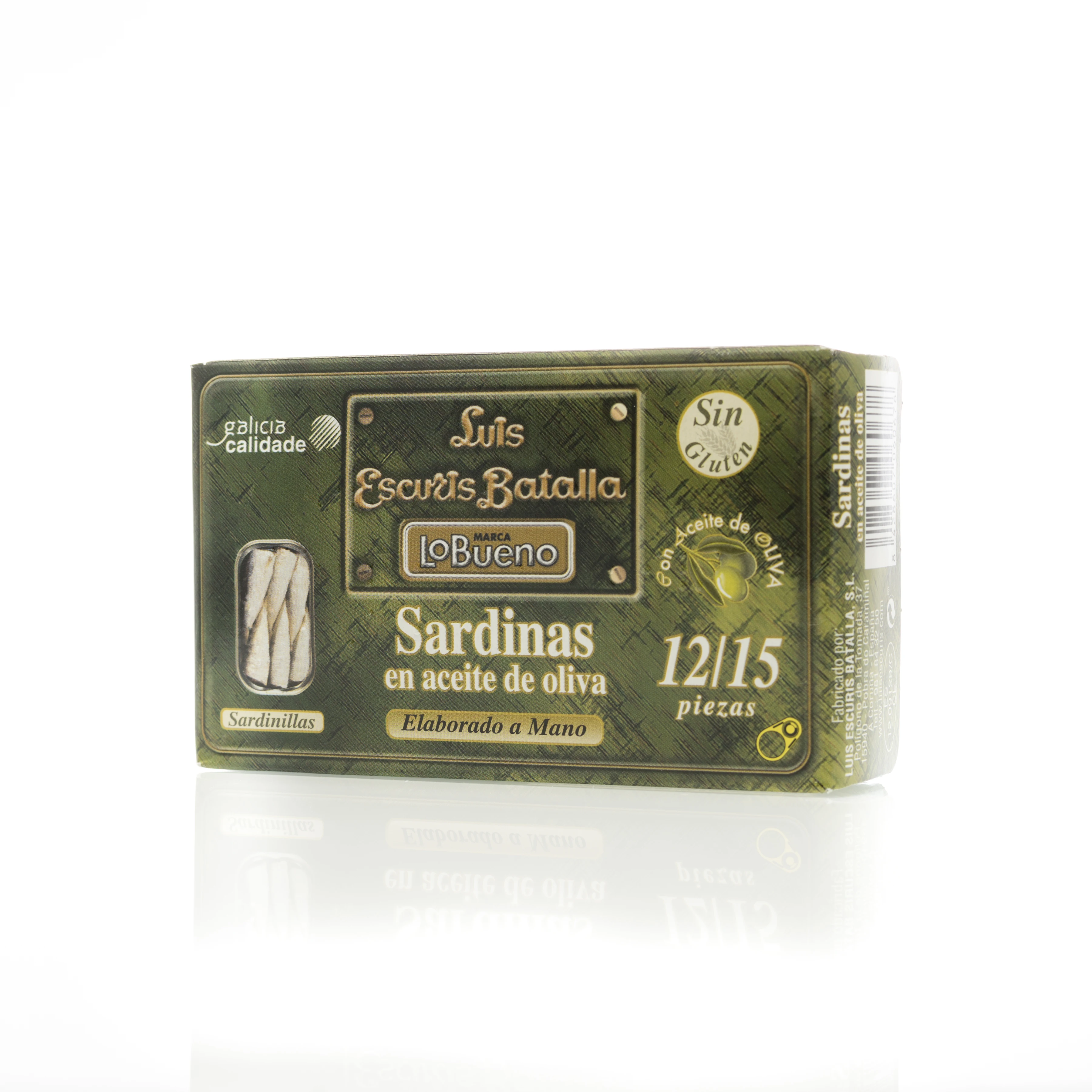 Canned Sardines in Olive Oil 12-15 pieces | Product from Spain | High Quality MSC | Conservas Luis Escuris Batalla