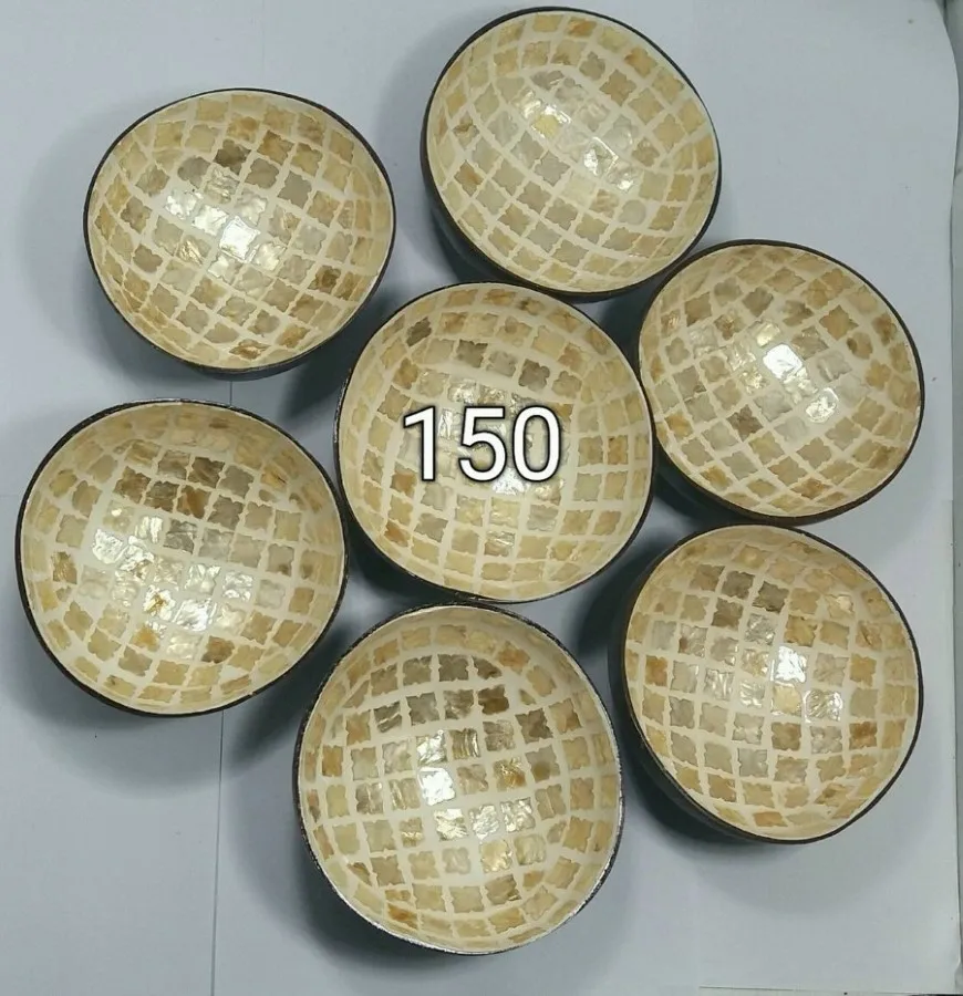 High Quality Coconut Shell Bowl for Home Lighting Decor Eco-Friendly Natural Seashell Lacquer Factory Direct Wholesale