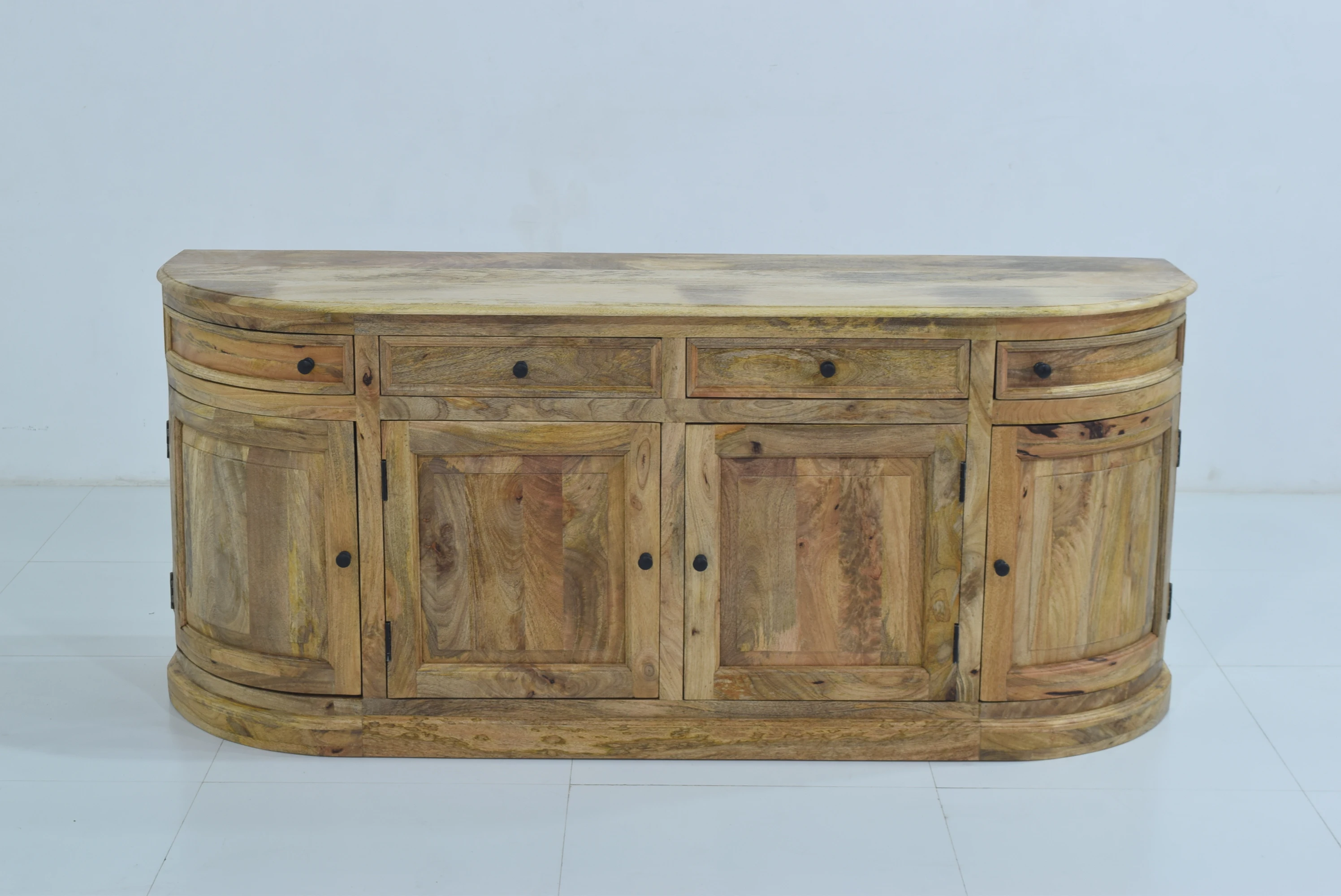 Wholesale Vintage Style Solid Mango Wood Round Sideboard with 4 Drawer and 4 Doors Manufacturer and Supplier from India